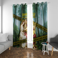 Orpheus And Eurydice Greek Mythology Lyre Window Curtain Vintage Ancient Greek Meander Classical Statue