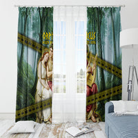 Orpheus And Eurydice Greek Mythology Lyre Window Curtain Vintage Ancient Greek Meander Classical Statue