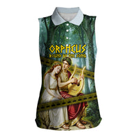 Orpheus And Eurydice Greek Mythology Lyre Women Sleeveless Polo Shirt Vintage Ancient Greek Meander Classical Statue