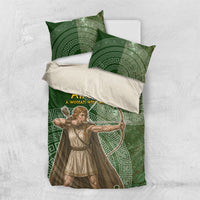 Atalanta Greek Mythology Huntress Archer Bedding Set Ancient Greek Meander Pattern