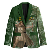 Atalanta Greek Mythology Huntress Archer Blazer Ancient Greek Meander Pattern