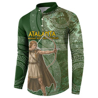 Atalanta Greek Mythology Huntress Archer Button Sweatshirt Ancient Greek Meander Pattern