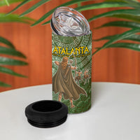 Atalanta Greek Mythology Huntress Archer 4 in 1 Can Cooler Tumbler Ancient Greek Meander Pattern
