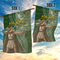 Atalanta Greek Mythology Huntress Archer Garden Flag Ancient Greek Meander Pattern