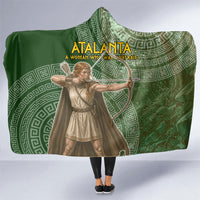 Atalanta Greek Mythology Huntress Archer Hooded Blanket Ancient Greek Meander Pattern