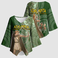 Atalanta Greek Mythology Huntress Archer Kimono Sleeve Blouse Ancient Greek Meander Pattern