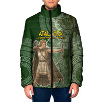 Atalanta Greek Mythology Huntress Archer Padded Jacket Ancient Greek Meander Pattern