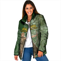 Atalanta Greek Mythology Huntress Archer Padded Jacket Ancient Greek Meander Pattern