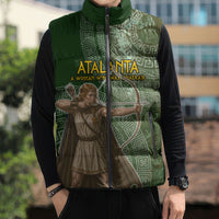 Atalanta Greek Mythology Huntress Archer Sleeveless Puffer Jacket Ancient Greek Meander Pattern