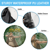 Atalanta Greek Mythology Huntress Archer Spare Tire Cover Ancient Greek Meander Pattern
