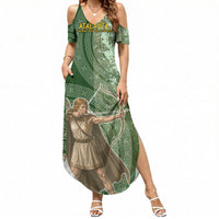 Atalanta Greek Mythology Huntress Archer Summer Maxi Dress Ancient Greek Meander Pattern