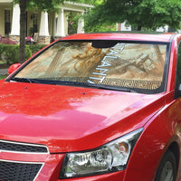 Atalanta Greek Mythology Huntress Archer Auto Sun Shade Ancient Greek Heroine Goddess Vintage Meander Artwork