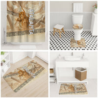 Atalanta Greek Mythology Huntress Archer Bathroom Set Ancient Greek Heroine Goddess Vintage Meander Artwork