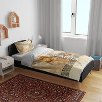 Atalanta Greek Mythology Huntress Archer Bedding Set Ancient Greek Heroine Goddess Vintage Meander Artwork