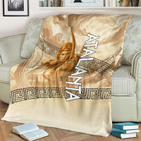 Atalanta Greek Mythology Huntress Archer Blanket Ancient Greek Heroine Goddess Vintage Meander Artwork