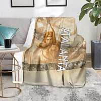 Atalanta Greek Mythology Huntress Archer Blanket Ancient Greek Heroine Goddess Vintage Meander Artwork