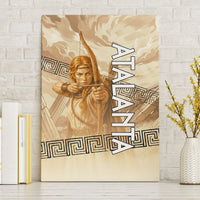 Atalanta Greek Mythology Huntress Archer Canvas Wall Art Ancient Greek Heroine Goddess Vintage Meander Artwork