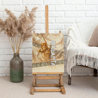 Atalanta Greek Mythology Huntress Archer Canvas Wall Art Ancient Greek Heroine Goddess Vintage Meander Artwork
