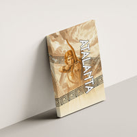 Atalanta Greek Mythology Huntress Archer Canvas Wall Art Ancient Greek Heroine Goddess Vintage Meander Artwork