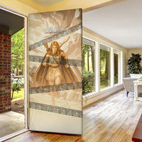 Atalanta Greek Mythology Huntress Archer Door Cover Ancient Greek Heroine Goddess Vintage Meander Artwork