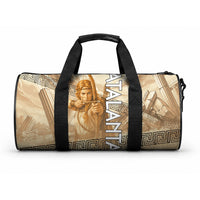Atalanta Greek Mythology Huntress Archer Duffle Bag Ancient Greek Heroine Goddess Vintage Meander Artwork