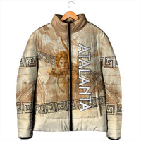 Atalanta Greek Mythology Huntress Archer Padded Jacket Ancient Greek Heroine Goddess Vintage Meander Artwork