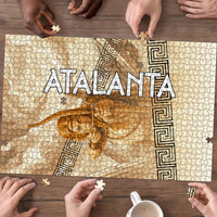 Atalanta Greek Mythology Huntress Archer Puzzle Ancient Greek Heroine Goddess Vintage Meander Artwork