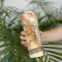 Atalanta Greek Mythology Huntress Archer Skinny Tumbler Ancient Greek Heroine Goddess Vintage Meander Artwork