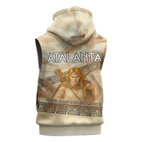 Atalanta Greek Mythology Huntress Archer Sleeveless Hoodie Ancient Greek Heroine Goddess Vintage Meander Artwork