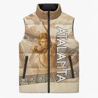 Atalanta Greek Mythology Huntress Archer Sleeveless Puffer Jacket Ancient Greek Heroine Goddess Vintage Meander Artwork