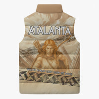 Atalanta Greek Mythology Huntress Archer Sleeveless Puffer Jacket Ancient Greek Heroine Goddess Vintage Meander Artwork