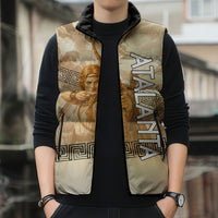 Atalanta Greek Mythology Huntress Archer Sleeveless Puffer Jacket Ancient Greek Heroine Goddess Vintage Meander Artwork