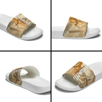 Atalanta Greek Mythology Huntress Archer Slide Sandals Ancient Greek Heroine Goddess Vintage Meander Artwork