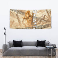 Atalanta Greek Mythology Huntress Archer Tapestry Ancient Greek Heroine Goddess Vintage Meander Artwork