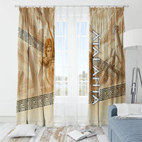 Atalanta Greek Mythology Huntress Archer Window Curtain Ancient Greek Heroine Goddess Vintage Meander Artwork