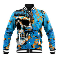 Grafity Skull Baseball Jacket Street Style Skull Colorful Abstract Art - Wonder Print Shop