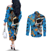 grafity-skull-couples-matching-off-the-shoulder-long-sleeve-dress-and-long-sleeve-button-shirts-street-style-skull-colorful-abstract-art