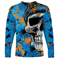 Grafity Skull Long Sleeve Shirt Street Style Skull Colorful Abstract Art - Wonder Print Shop