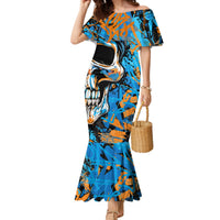 Grafity Skull Mermaid Dress Street Style Skull Colorful Abstract Art - Wonder Print Shop