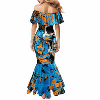 Grafity Skull Mermaid Dress Street Style Skull Colorful Abstract Art - Wonder Print Shop