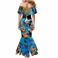 Grafity Skull Mermaid Dress Street Style Skull Colorful Abstract Art - Wonder Print Shop