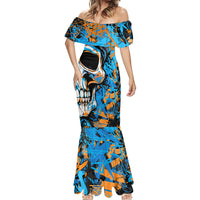Grafity Skull Mermaid Dress Street Style Skull Colorful Abstract Art - Wonder Print Shop