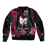 Skull Pattern Bomber Jacket The Time Is Aways Right To Do What Is Right - Wonder Print Shop