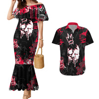 Skull Pattern Couples Matching Mermaid Dress and Hawaiian Shirt The Time Is Aways Right To Do What Is Right - Wonder Print Shop