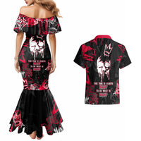 Skull Pattern Couples Matching Mermaid Dress and Hawaiian Shirt The Time Is Aways Right To Do What Is Right - Wonder Print Shop