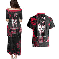 Skull Pattern Couples Matching Puletasi Dress and Hawaiian Shirt The Time Is Aways Right To Do What Is Right - Wonder Print Shop