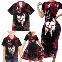 Skull Pattern Family Matching Short Sleeve Bodycon Dress and Hawaiian Shirt The Time Is Aways Right To Do What Is Right - Wonder Print Shop