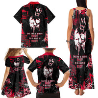 Skull Pattern Family Matching Tank Maxi Dress and Hawaiian Shirt The Time Is Aways Right To Do What Is Right - Wonder Print Shop