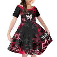 Skull Pattern Kid Short Sleeve Dress The Time Is Aways Right To Do What Is Right - Wonder Print Shop