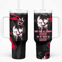 Skull Pattern Tumbler With Handle The Time Is Aways Right To Do What Is Right - Wonder Print Shop